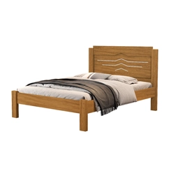 Cama Casal com Cabeceira Integrada Cambel Sofia Nature/Off White