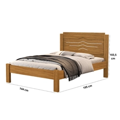 Cama Casal com Cabeceira Integrada Cambel Sofia Nature/Off White