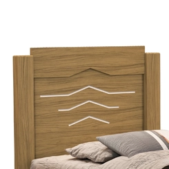 Cama Solteiro com Cabeceira Integrada Cambel Sofia Nature/Off White