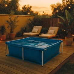 Piscina Quadrada 2.000 Litros com Estrutura Mor Standard 1004 Azul