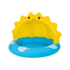 Piscina Inflável Infantil com Cobertura 26 Litros Mor Sunny 1617 Amarelo e Azul