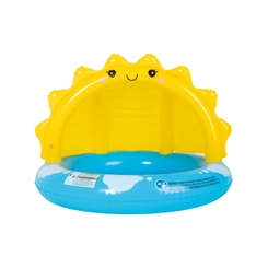 Piscina Inflável Infantil com Cobertura 26 Litros Mor Sunny 1617 Amarelo e Azul