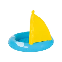 Piscina Inflável Infantil com Cobertura 26 Litros Mor Sunny 1617 Amarelo e Azul