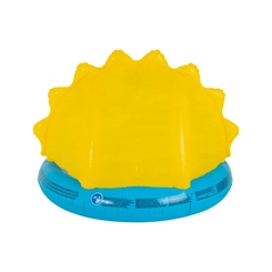 Piscina Inflável Infantil com Cobertura 26 Litros Mor Sunny 1617 Amarelo e Azul