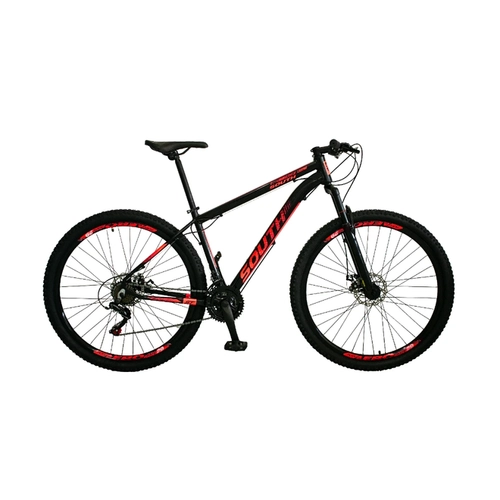 Bicicleta Aro 29 com 21 Marchas Southbike Legend Shimano Preto/Vermelho