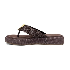 Rasteira Feminina Papete Texturizada Vizzano 6506-133 Marrom Cacau