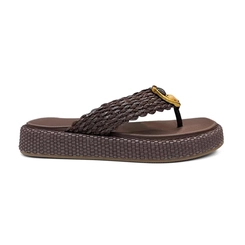Rasteira Feminina Papete Texturizada Vizzano 6506-133 Marrom Cacau