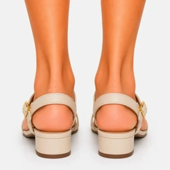 Sandália Feminina Salto Baixo Beira Rio 8586-101 Branco Off White