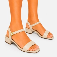 Sandália Feminina Salto Baixo Beira Rio 8586-101 Branco Off White