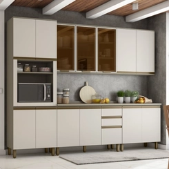Balcão 120cm Henn Connect C66-35 Duna/Cristal