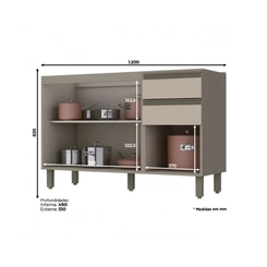 Balcão 120cm Henn Connect C66-35 Duna/Cristal