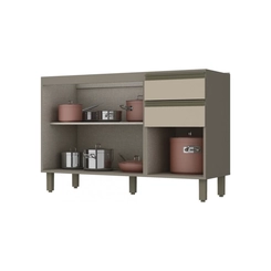 Balcão 120cm Henn Connect C66-35 Duna/Cristal