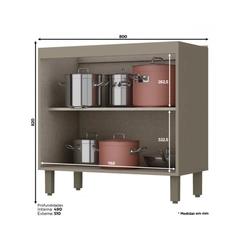 Balcão 80cm Henn Connect C64-35 Duna/Cristal