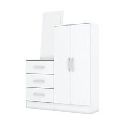 Cômoda Henn com Espelho 2 Portas 3 Gavetas Branco