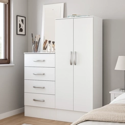 Cômoda Henn com Espelho 2 Portas 3 Gavetas Branco