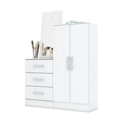 Cômoda Henn com Espelho 2 Portas 3 Gavetas Branco