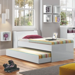 Bicama Ditália BB-28 com Cabeceira Baú Branco