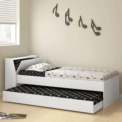 Bicama Ditália BB-28 com Cabeceira Baú Branco