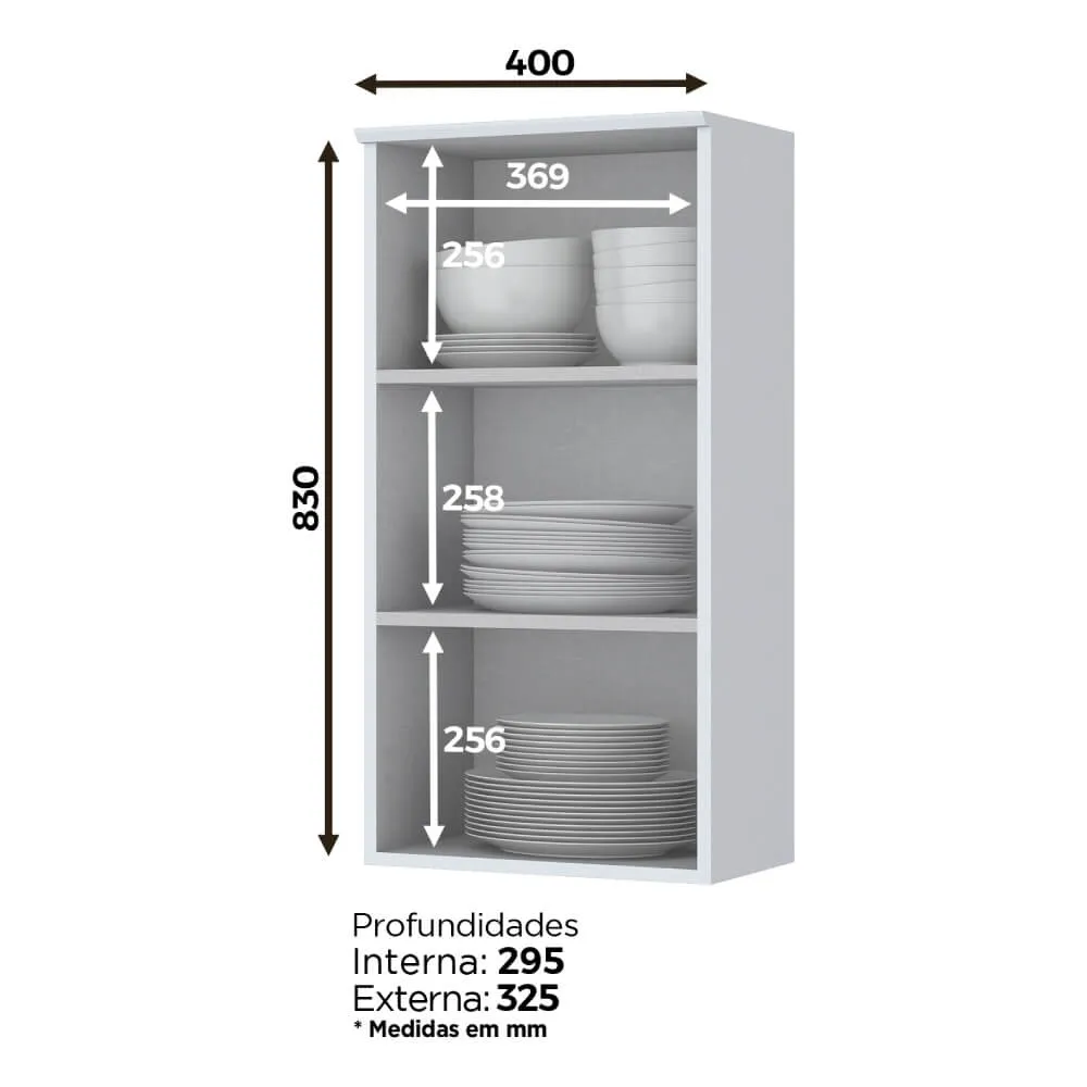 Aéreo Henn 40cm 01 Porta Americana Branco SE