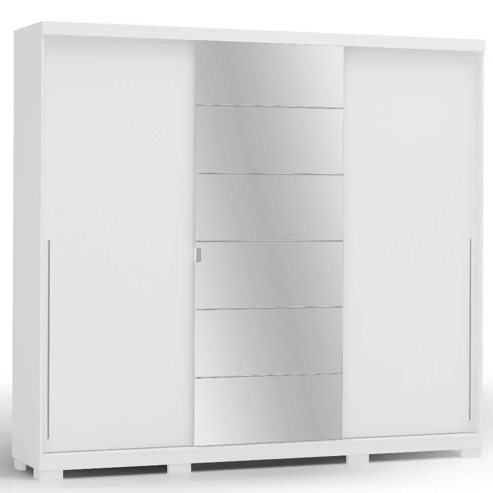 Guarda-Roupa 3 Portas de Correr Kappesberg B573A com Espelho Branco SE