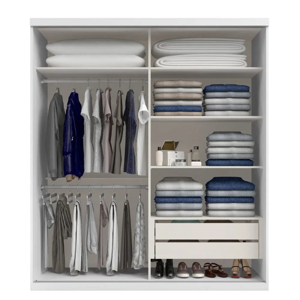 Guarda Roupa 2 Portas THB Harmony 4307 com 2 Gavetas Branco SE