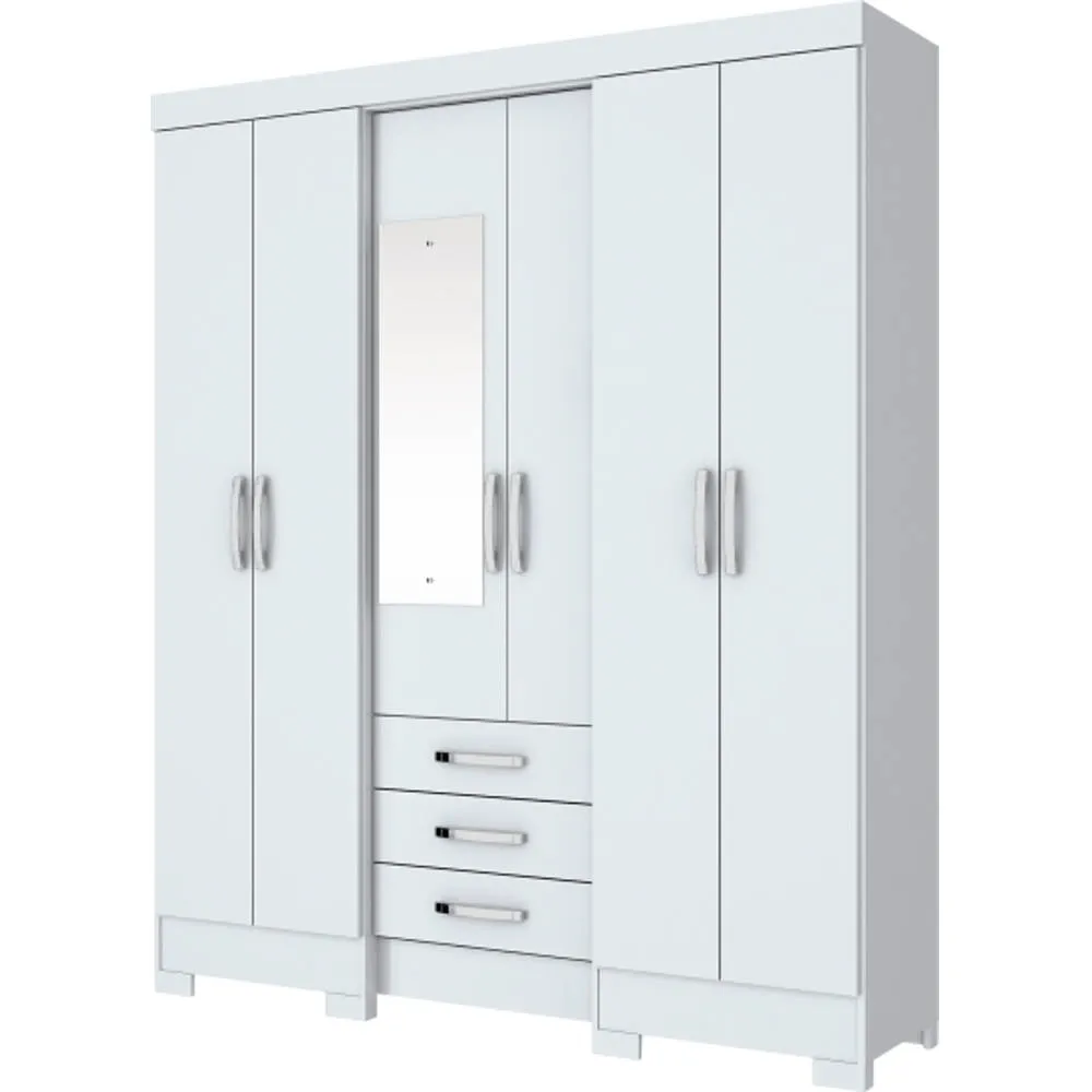 Guarda Roupa 6 Portas Henn Briz B23-10 com 3 Gavetas Branco SE