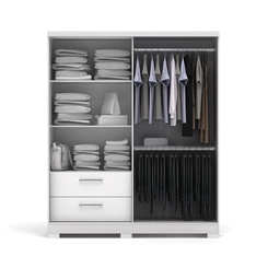 Guarda Roupa 3 Portas Kappesberg C533 com 2 Gavetas Branco SE