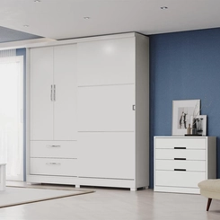 Guarda Roupa 3 Portas Kappesberg C533 com 2 Gavetas Branco SE