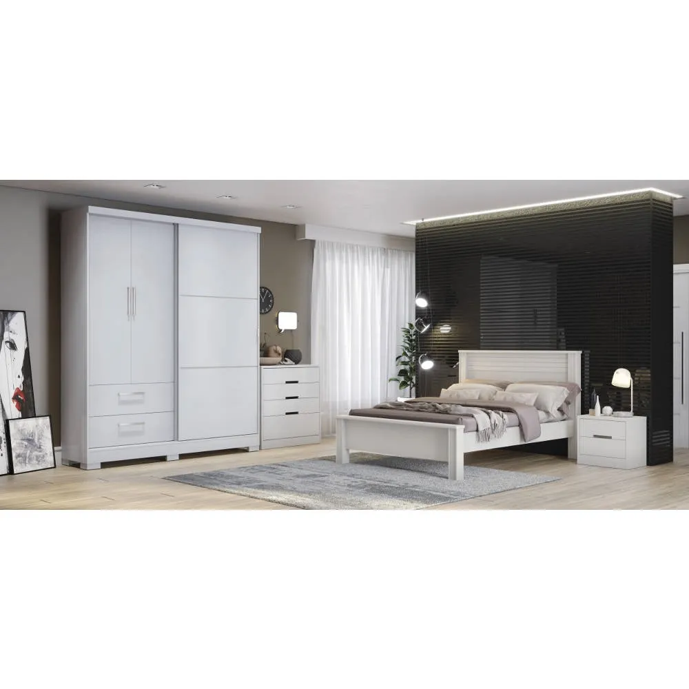 Guarda Roupa 3 Portas Kappesberg C533 com 2 Gavetas Branco SE