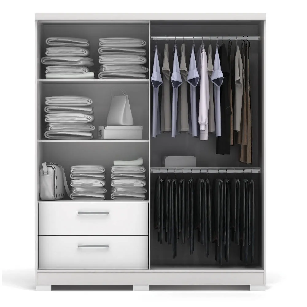 Guarda Roupa 3 Portas Kappesberg C533 com 2 Gavetas Branco SE