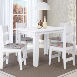 Mesa Fixa para 4 Lugares 120cm Móveis Canção R.10300.1 Branco