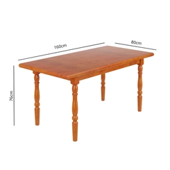 Mesa para 6 Lugares Piratini Daiana 102LB Mel Brilho