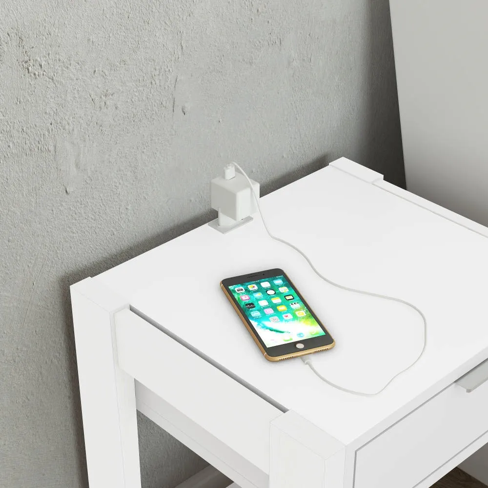 Mesa de Cabeceira Tecno Mobili AZ1016 Branco SE