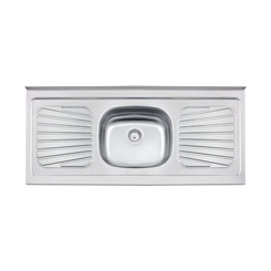 Pia Tramontina 120x52 com Cuba Central Aço Inox