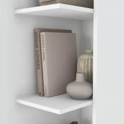 Sapateira 1 Porta com Espelho e Prateleiras Laterais Henn Duetto D182-05 Branco SE