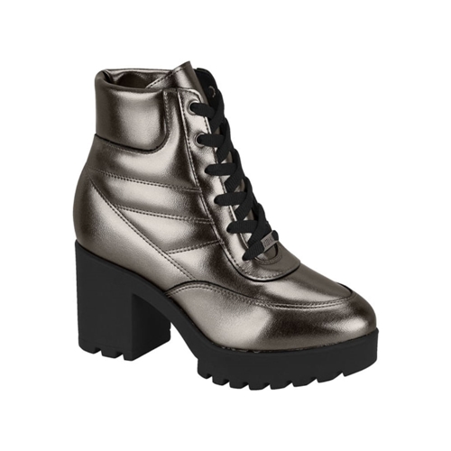 Bota Coturno Cano Baixo Vizzano Feminina - Preto