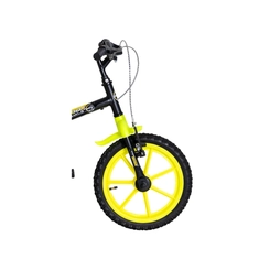 Bicicleta Aro 16 Track Dino Quadro em Aço Carbono 10" Preto/Amarelo Neon