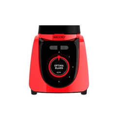 Liquidificador 1,8L 4 Velocidades + Turbo 900W Mallory Optima Glass Vermelho
