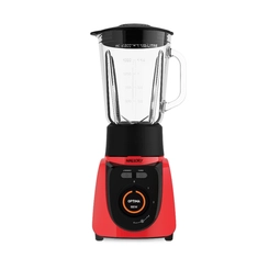 Liquidificador 1,8L 4 Velocidades + Turbo 900W Mallory Optima Glass Vermelho