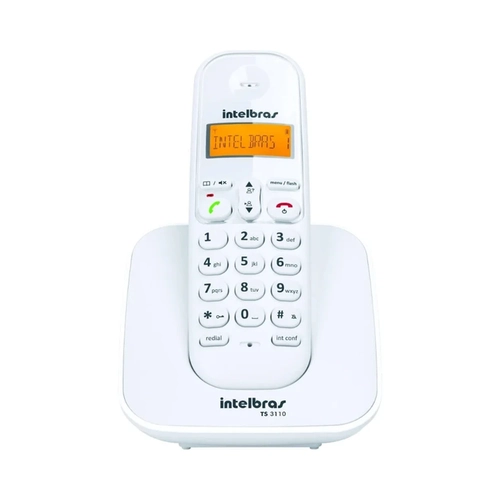 Telefone Fixo Sem Fio com Display Luminoso Intelbras TS3110 Branco