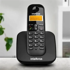 Telefone Fixo Sem Fio com Display Luminoso Intelbras TS3110 Preto