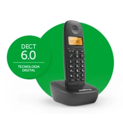 Telefone Fixo Sem Fio com Display Luminoso Intelbras TS2510 Preto
