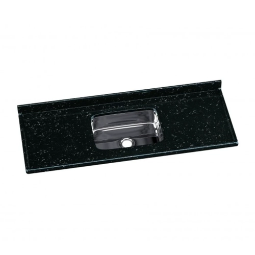 Pia Rorato 140cm Roralit Cuba Inox Preta SE
