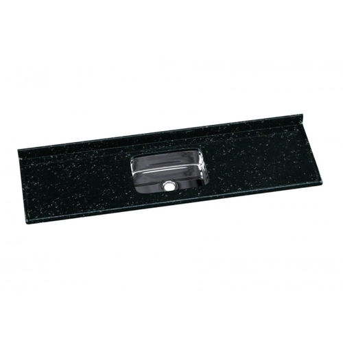 Pia Rorato 180cm Roralit Cuba Inox Preta SE