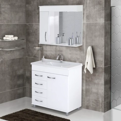 Conjunto de Banheiro Rorato Mônaco 74,5cm Branco SE