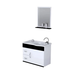 Conjunto de Banheiro Rorato Siena 578315 Branco/Preto SE