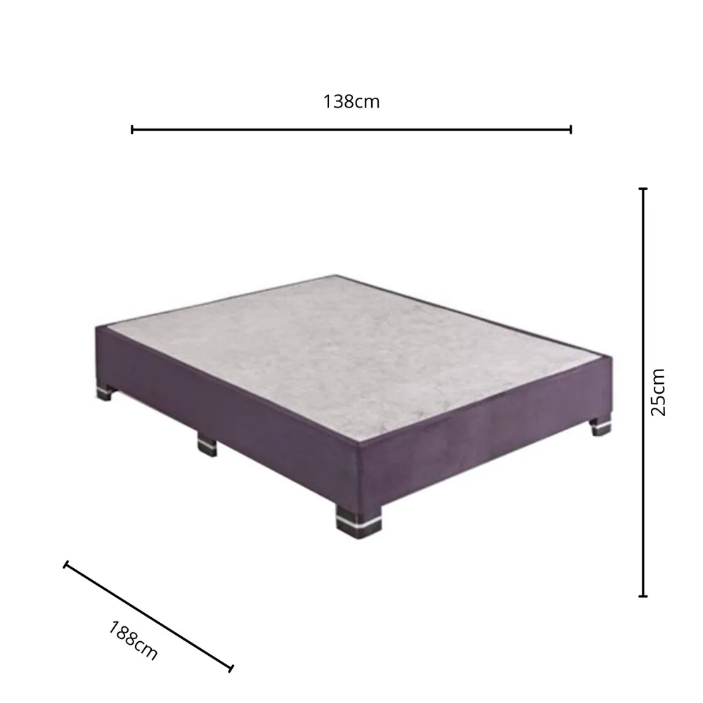 Base Box de Casal Kappesberg SOM001-138-042 Berinjela Suede