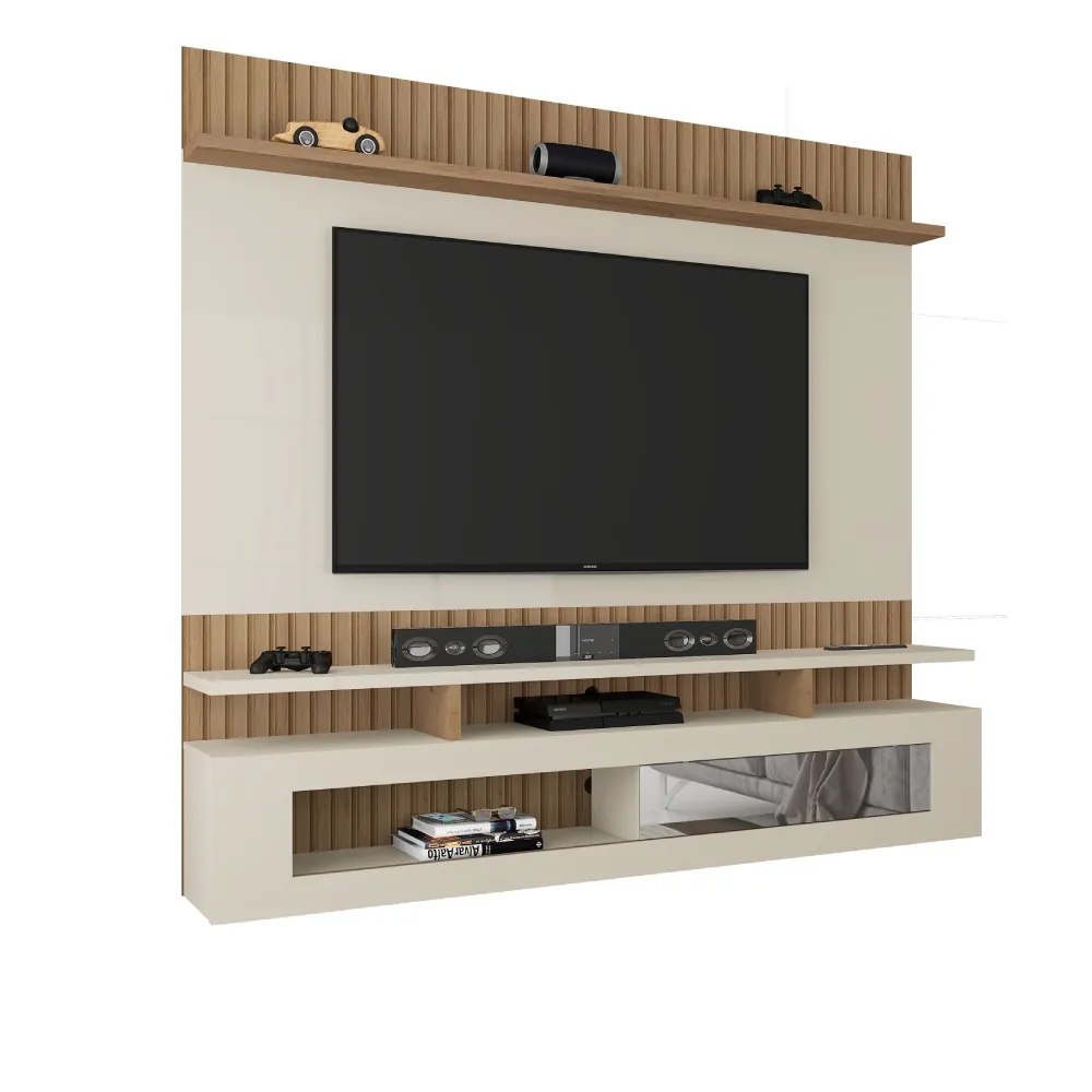 Painel para TV Atualle Santiago 1230R-515 Canelato/Off White SE