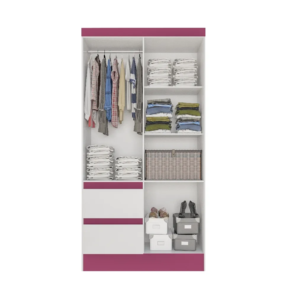 Guarda Roupa 4 Portas Atualle Maragogi 3040R-366 com 2 Gavetas Branco/Rosa SE