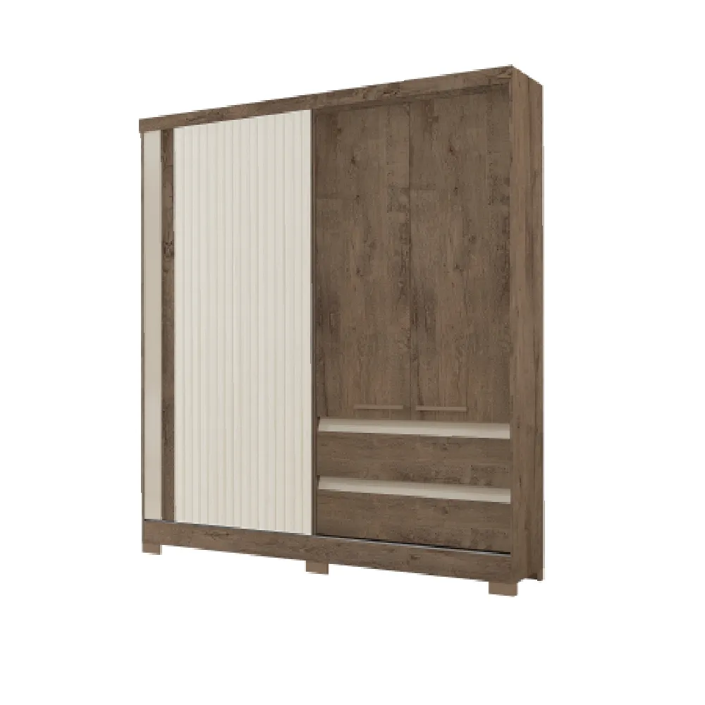 Guarda Roupa 3 Portas Atualle Condor 3115R-513 com 2 Gavetas Marrom/Bege SE